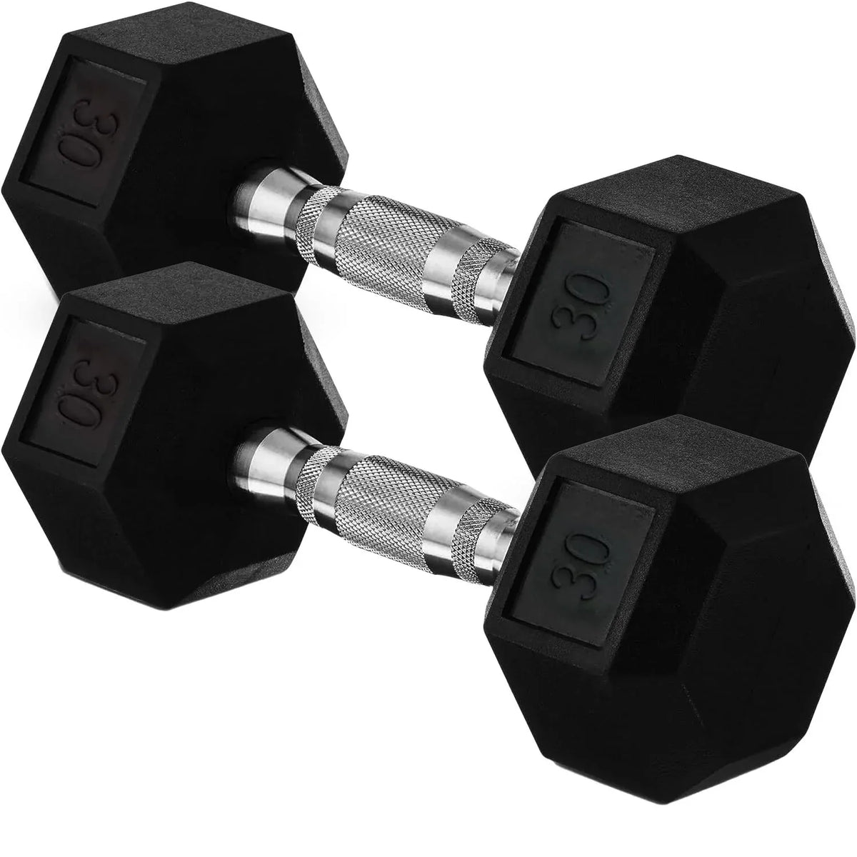 20lb to 45lb Rubber Coated Hex Dumbbells (sold in pairs) — Pair of 25LB / ~11.5kg