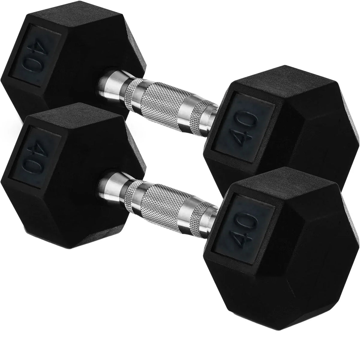 20lb to 45lb Rubber Coated Hex Dumbbells (sold in pairs) — Pair of 25LB / ~11.5kg
