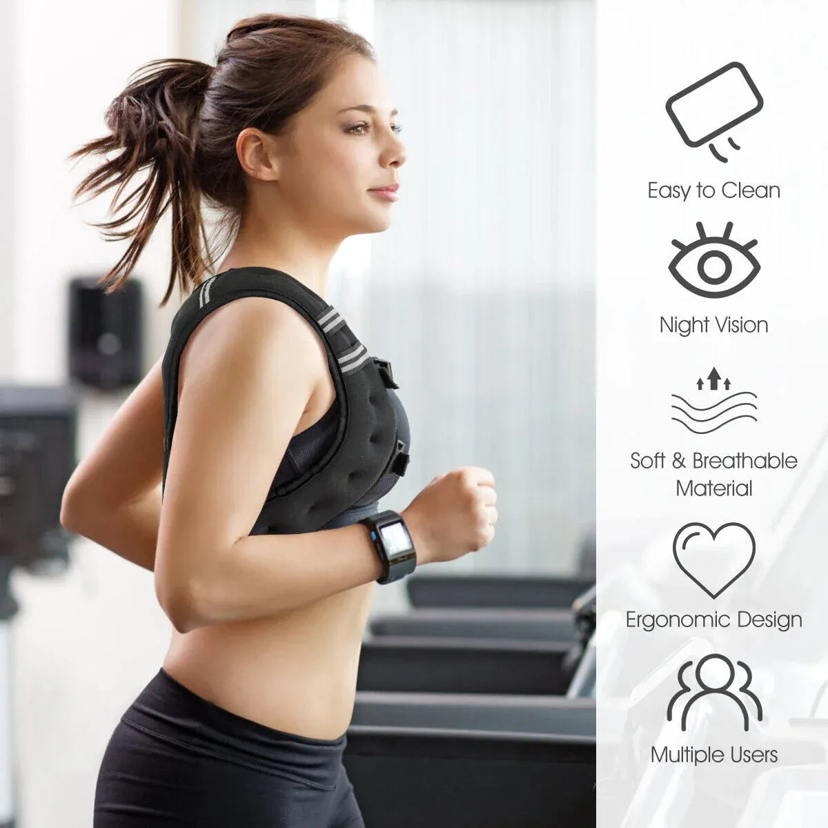Weighted Vest With Mesh Pocket & Adjustable Buckle — 3kg / Black