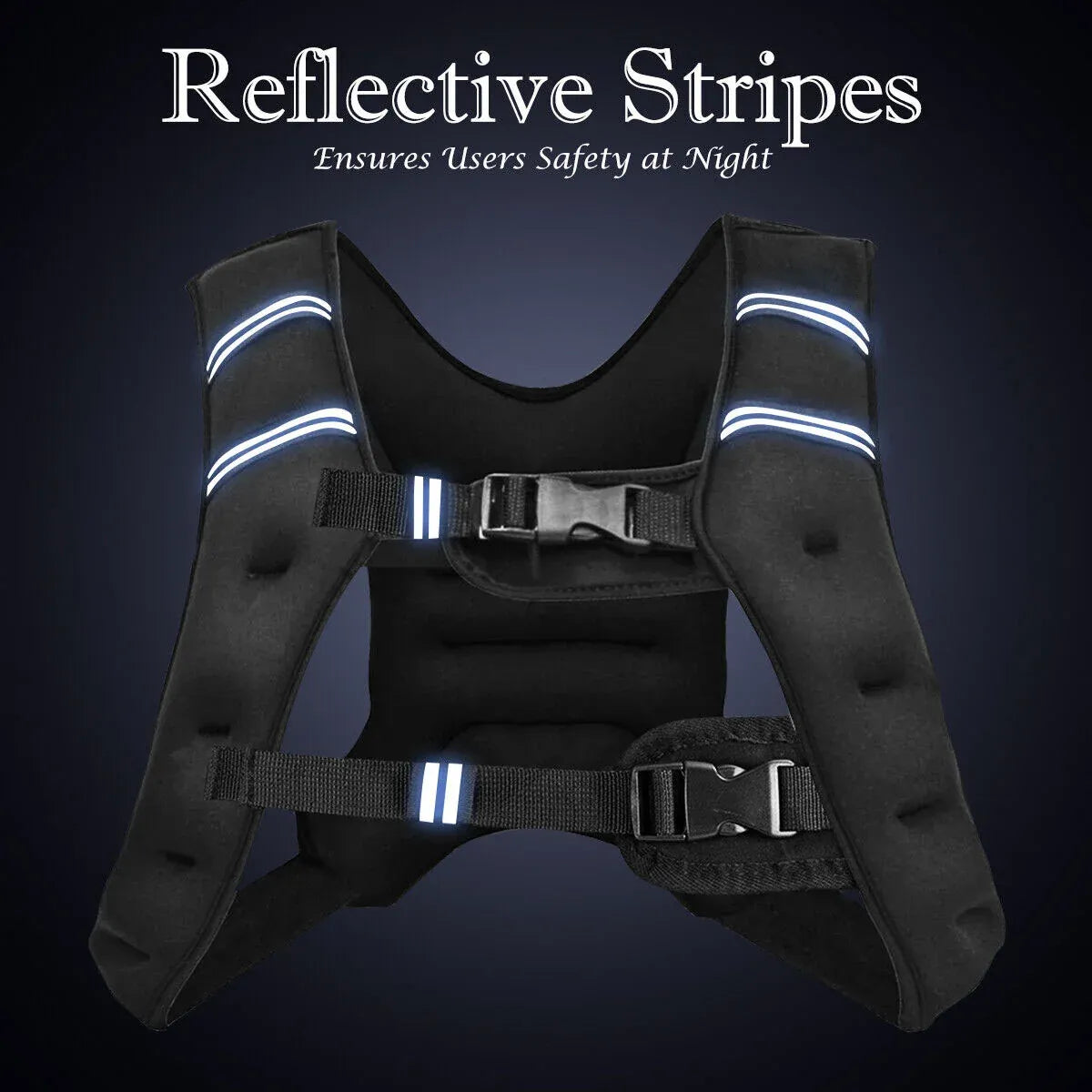 Weighted Vest With Mesh Pocket & Adjustable Buckle — 8kg / Black