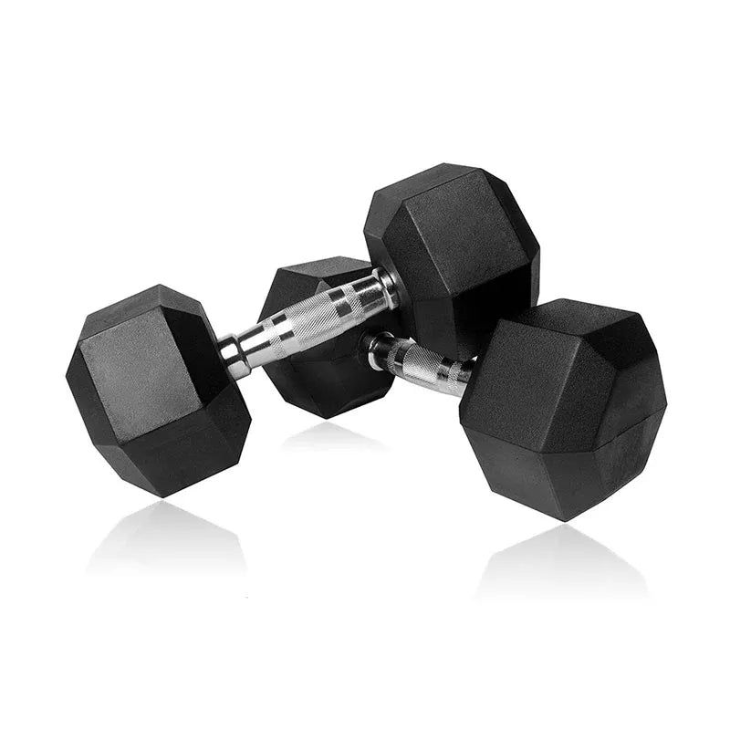 Pair of 2.5kg Rubber Hex Dumbbells