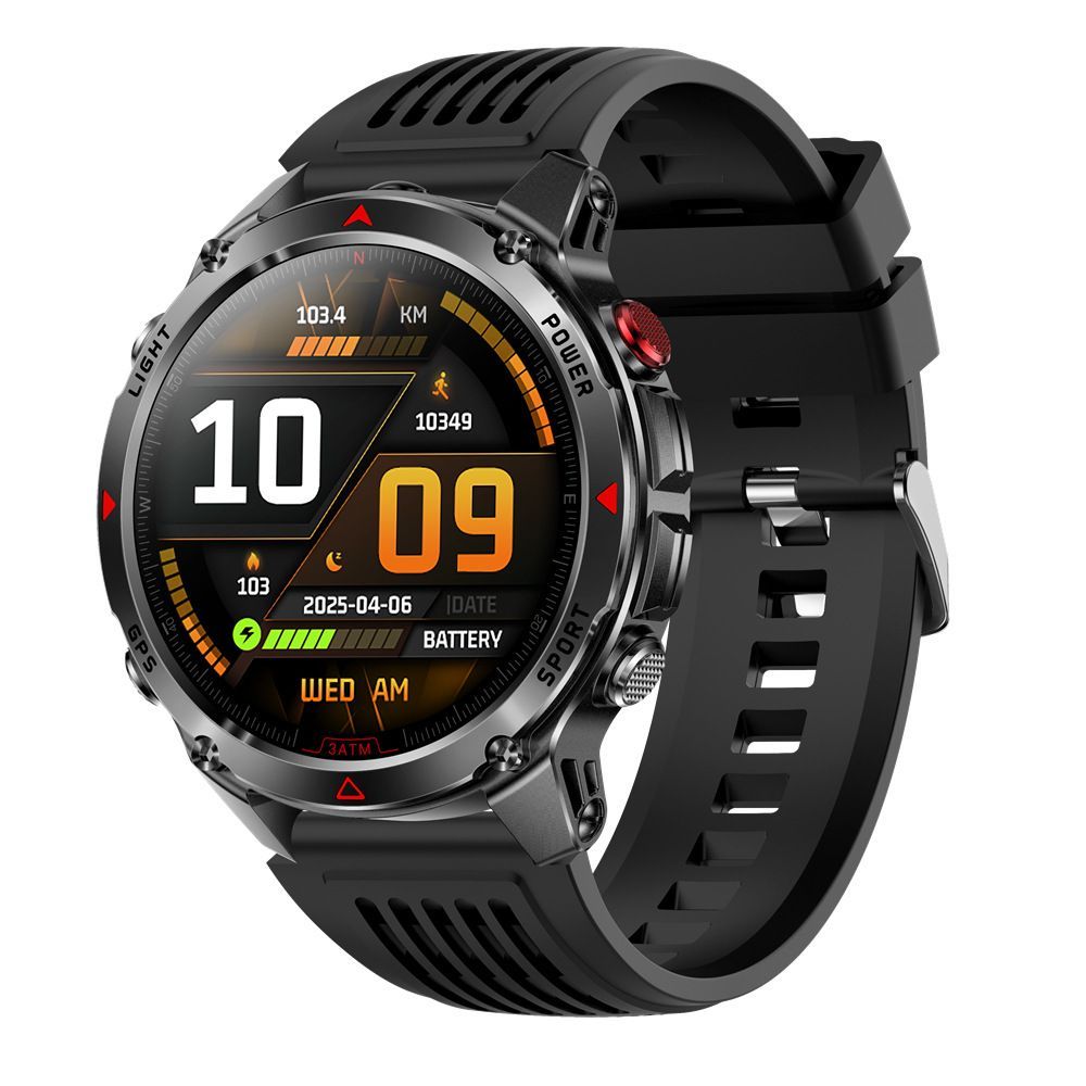 men's smart watch, HT37, GPS positioning, Bluetooth call, heart-rate monitoring, outdoor sports watch, Australian men's fashion, fitness watch - Camouflage - Size L