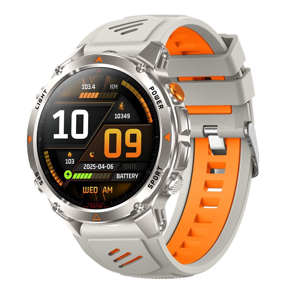 men's smart watch, HT37, GPS positioning, Bluetooth call, heart-rate monitoring, outdoor sports watch, Australian men's fashion, fitness watch - Camouflage - Size L