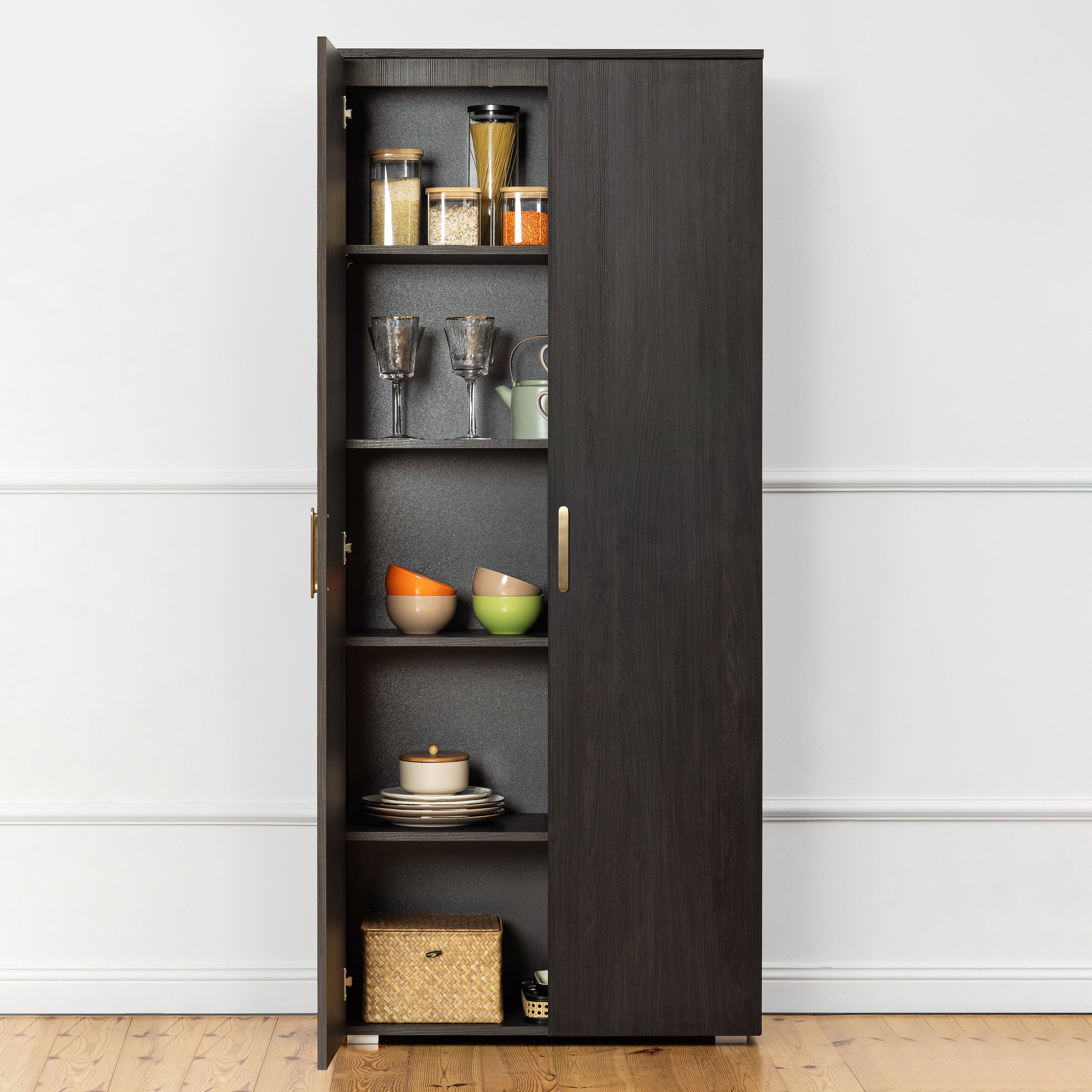STOCKHOLM STORAGE CUPBOARD CLASSIC - NORDIC ASH - OVAL BRASS