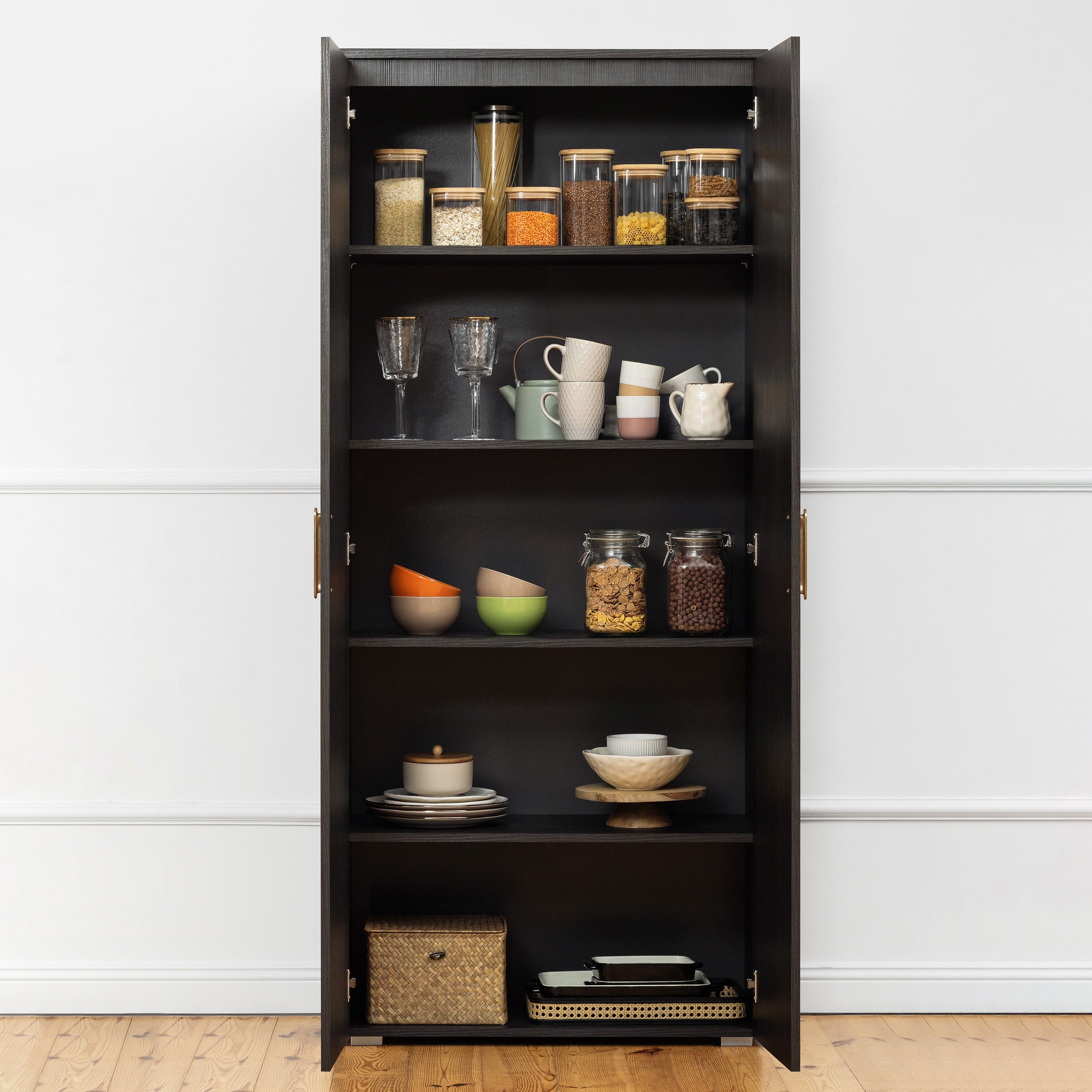 STOCKHOLM STORAGE CUPBOARD CLASSIC - NORDIC ASH - OVAL BRASS