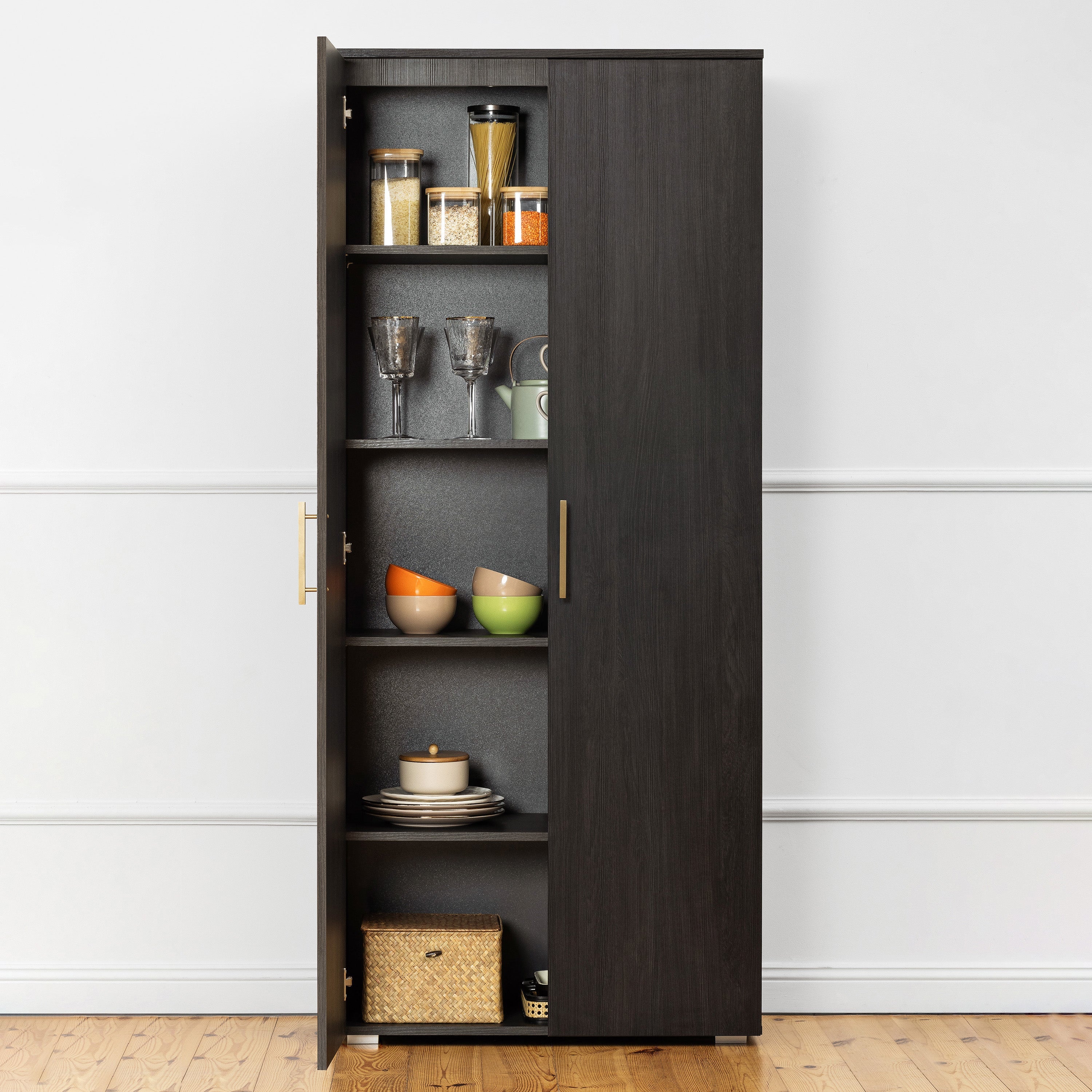 STOCKHOLM STORAGE CUPBOARD CLASSIC - NORDIC ASH - SQUARE BRASS