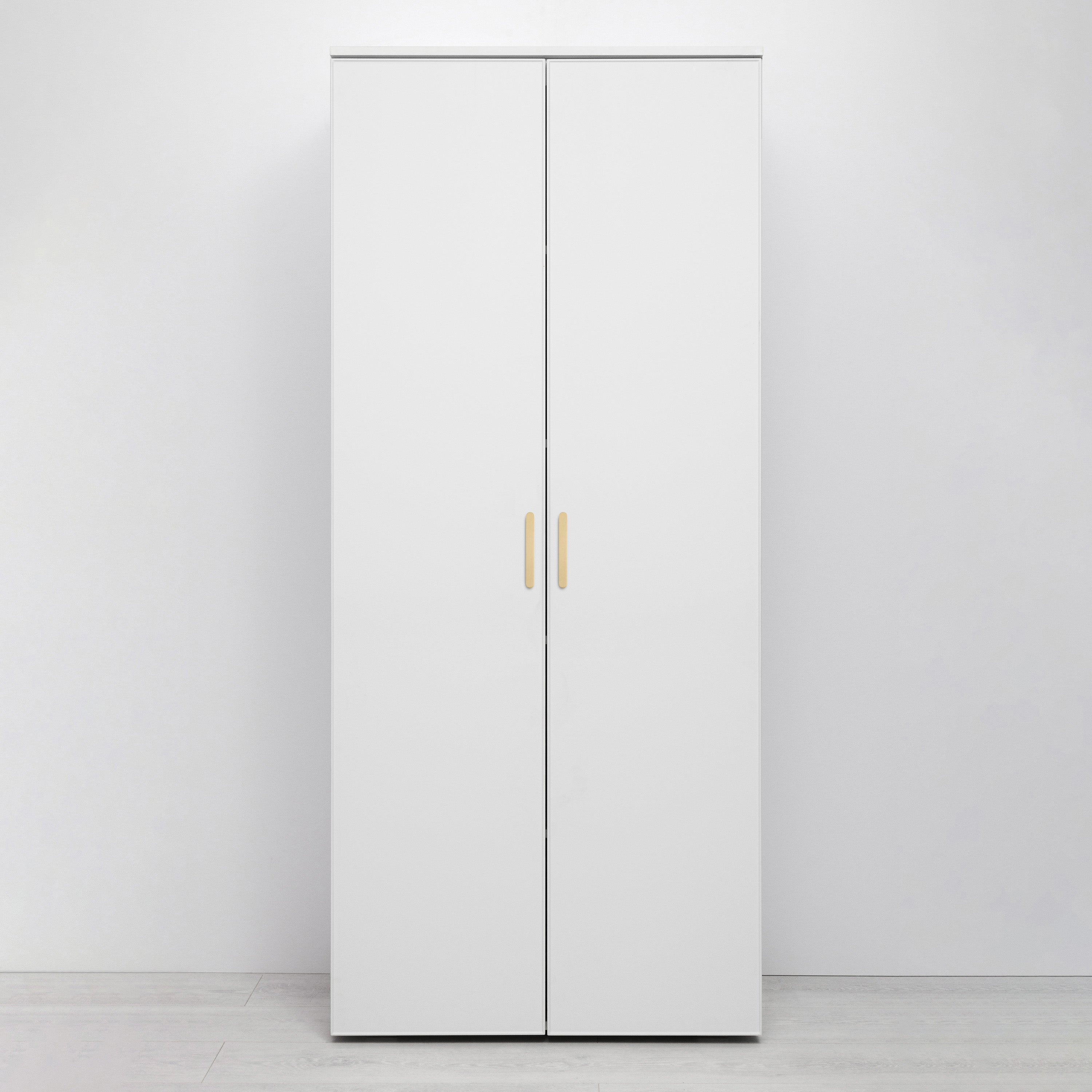STOCKHOLM STORAGE CUPBOARD SLIM - WHITE - OVAL BRASS