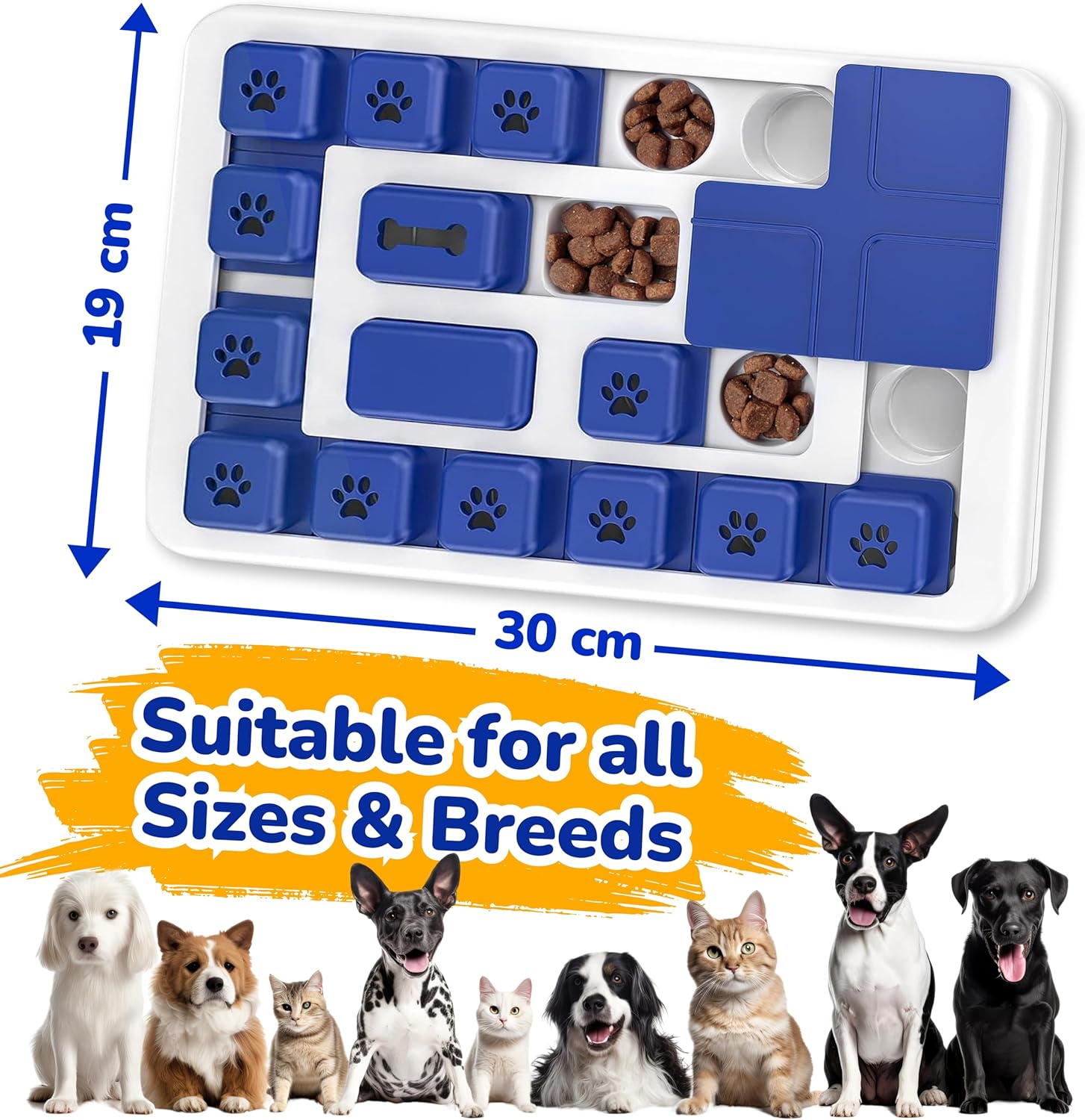 CARLA HOME Interactive Dog Puzzle Toy Slow Feeder Treat Dispenser for Dogs & Cats