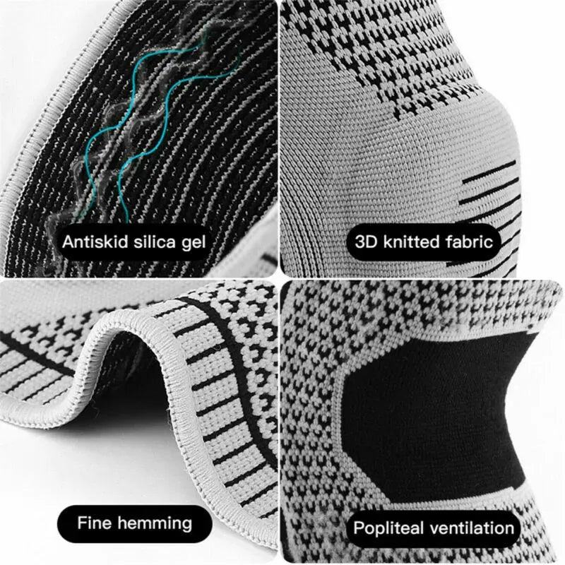 Knee Compression Sleeve in Grey for Sports and Arthritis Support