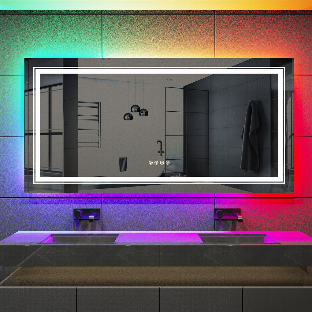 600x800mm LED Bathroom Mirror Anti-fog Illuminated Shatterproof
