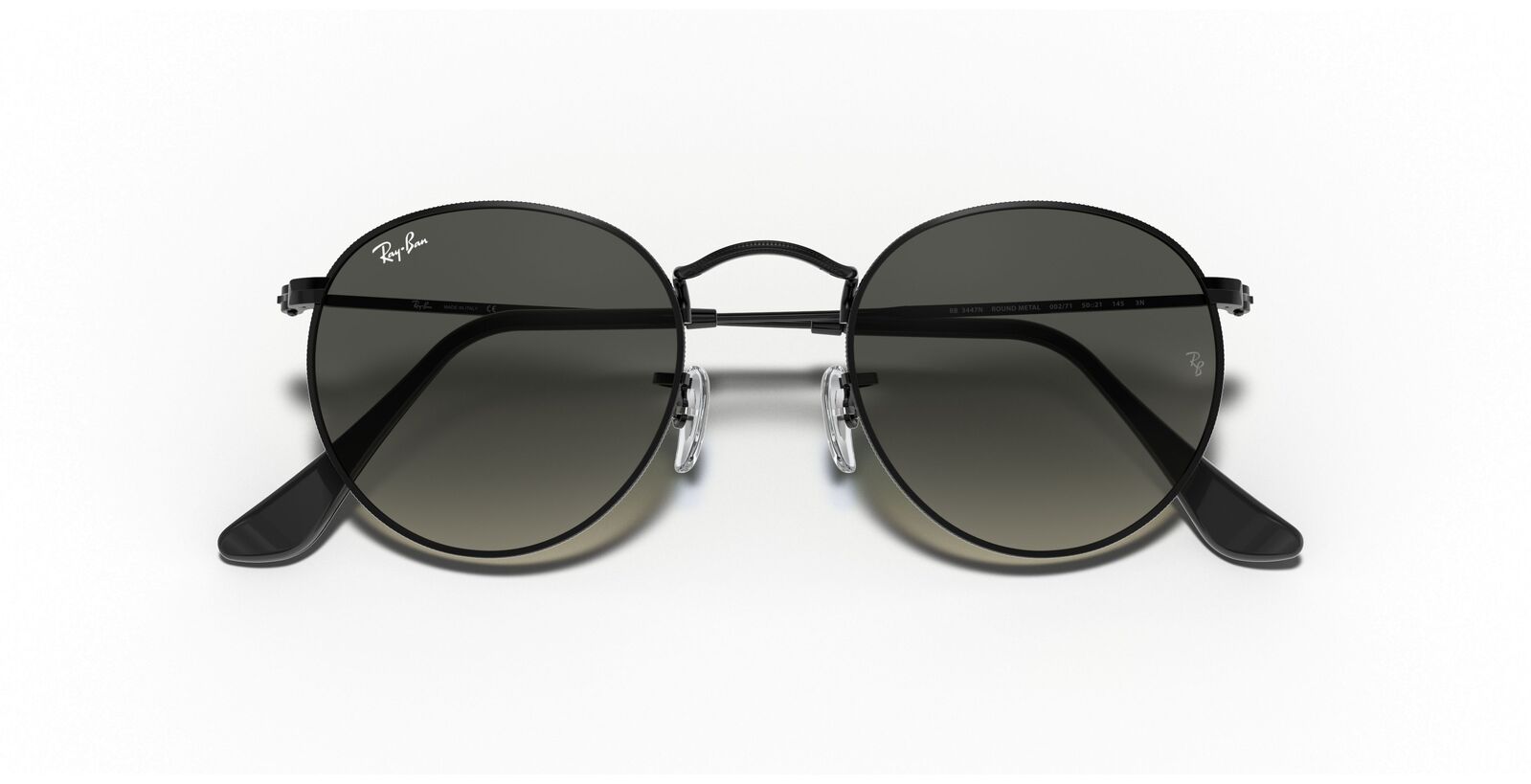 Round Flat Grey Gradient Lenses Sunglasses