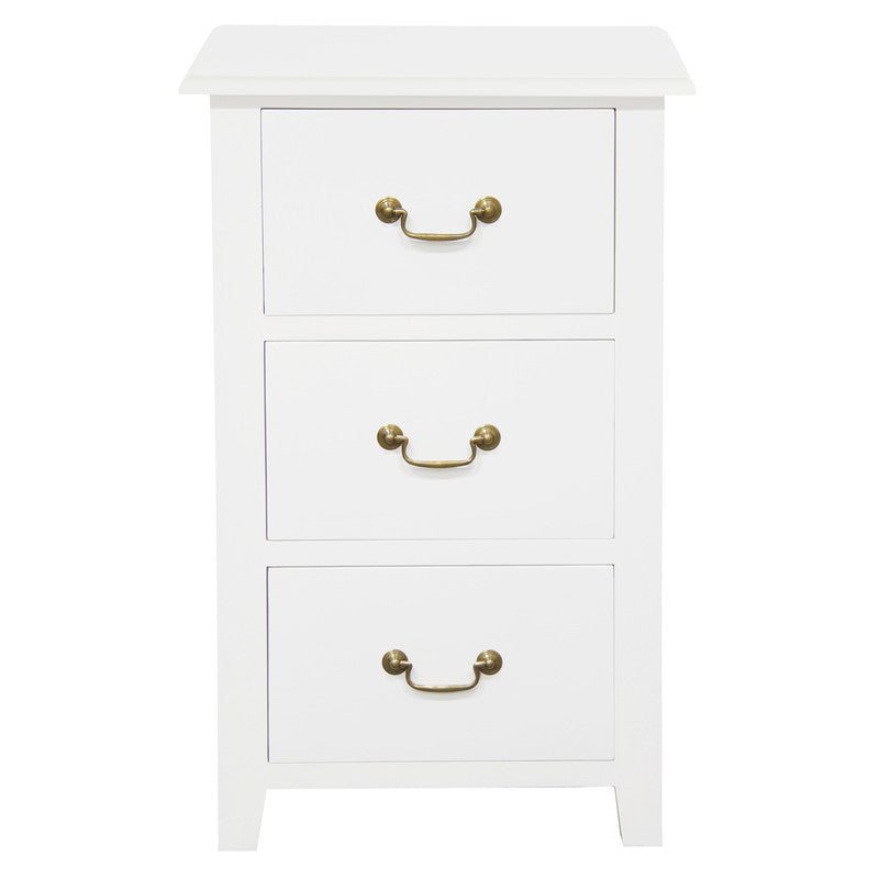 Tasmania 3 Drawer Lamp Table (White)