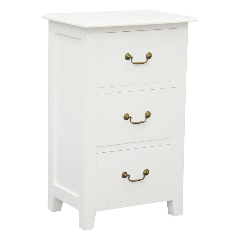Tasmania 3 Drawer Lamp Table (White)