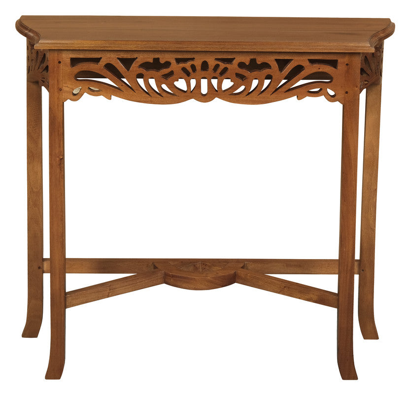 Jepara Carved Sofa Table (Light Pecan)
