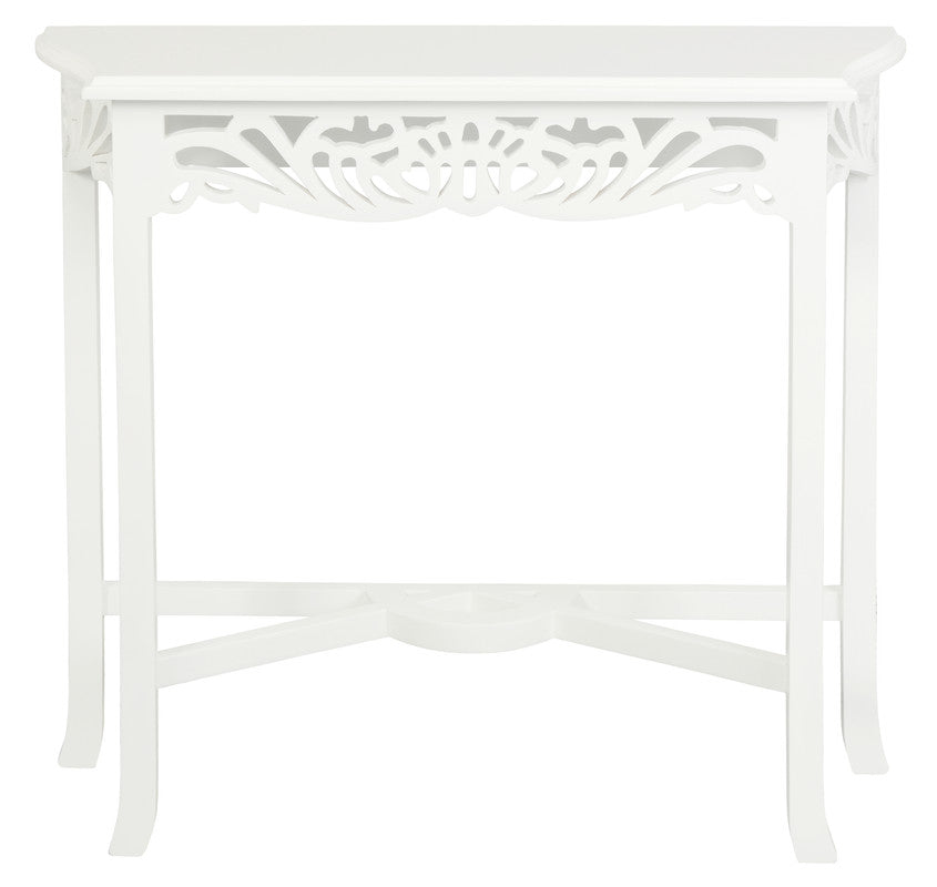 Jepara Carved Sofa Table (White)