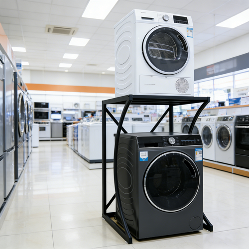 ORIGINAL Dryer Stand Maxi: Portable Dryer Rack Heavy Duty Steel Capacity Black for Washer/Dryer/Mini Fridge