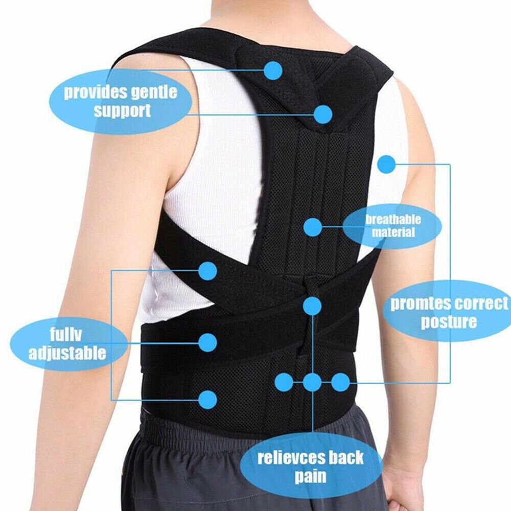 Posture Corrector Lumbar Brace Pain Relief Full Back Support Shoulder Brace Belt