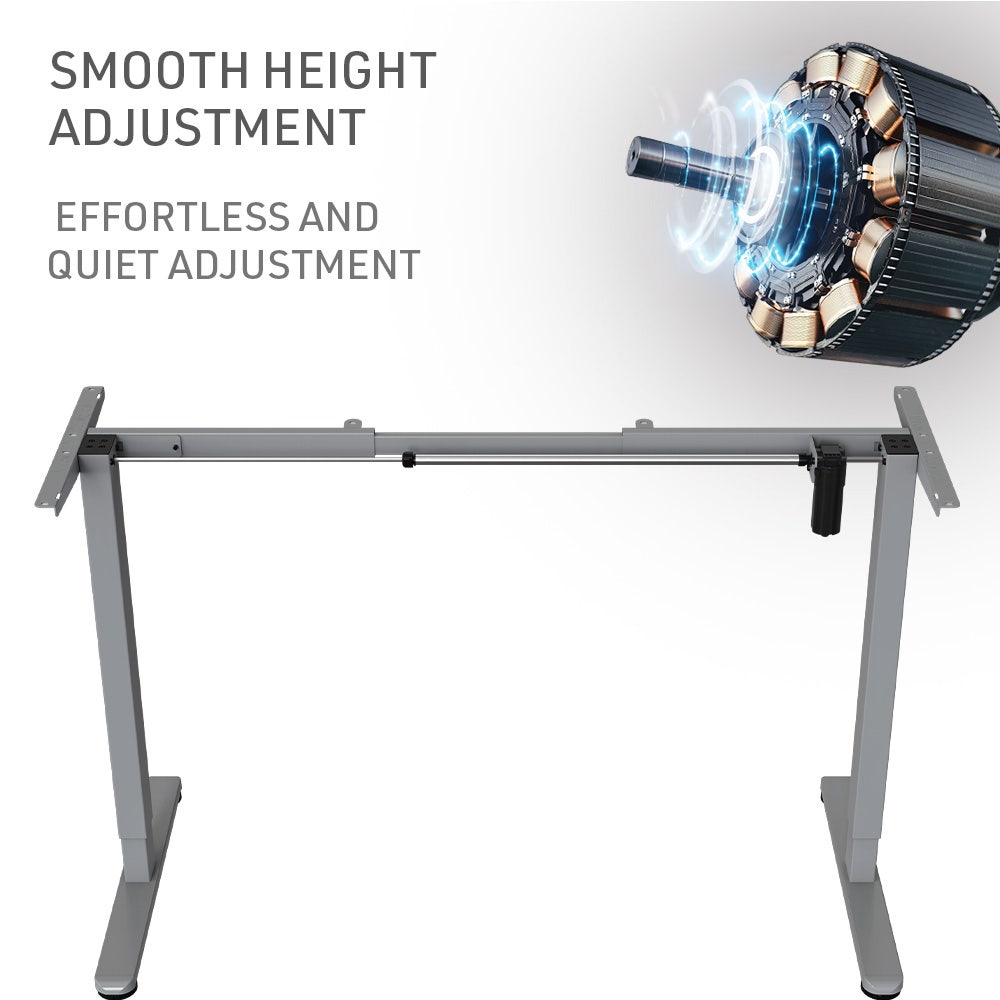 FORTIA Sit To Stand Up Standing Desk, 150x68cm, 72-118cm Electric Height Adjustable, Ergonomically Curved Edge, 50kg Rated, White Oak Style/Silver Frame