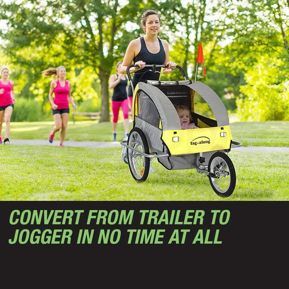 Tag-along Kids Bike Trailer Bicycle Pram Stroller Children Jogger Yellow