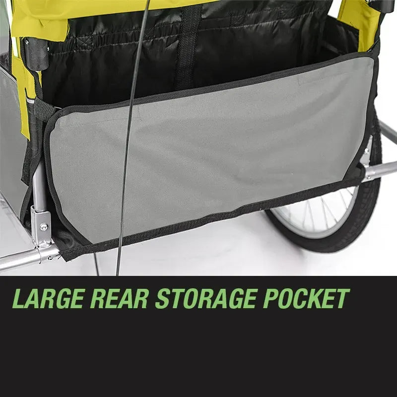 Tag-along Kids Bike Trailer Bicycle Pram Stroller Children Jogger Yellow