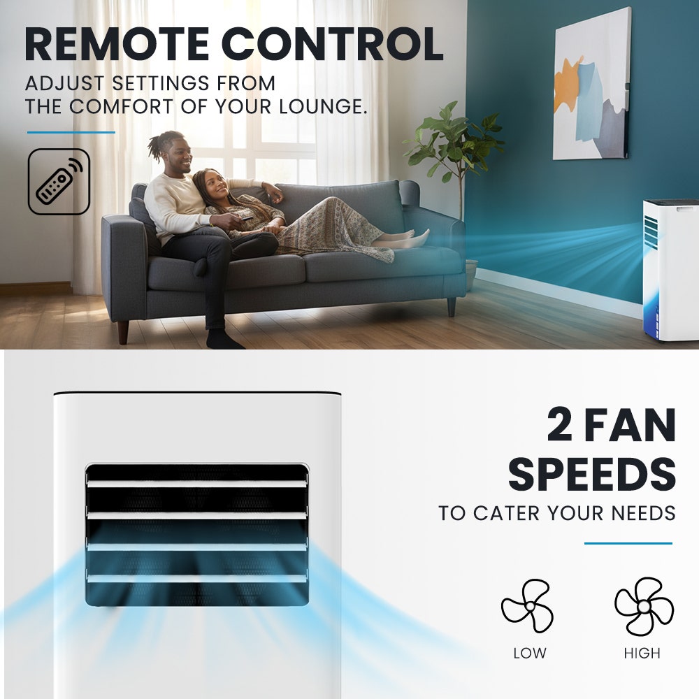 CARSON 2.05kW Portable Air Conditioner, Bluetec Edition, Dehumidifier & Fan Mode, Remote Control, 24hr Timer, Sleep Mode