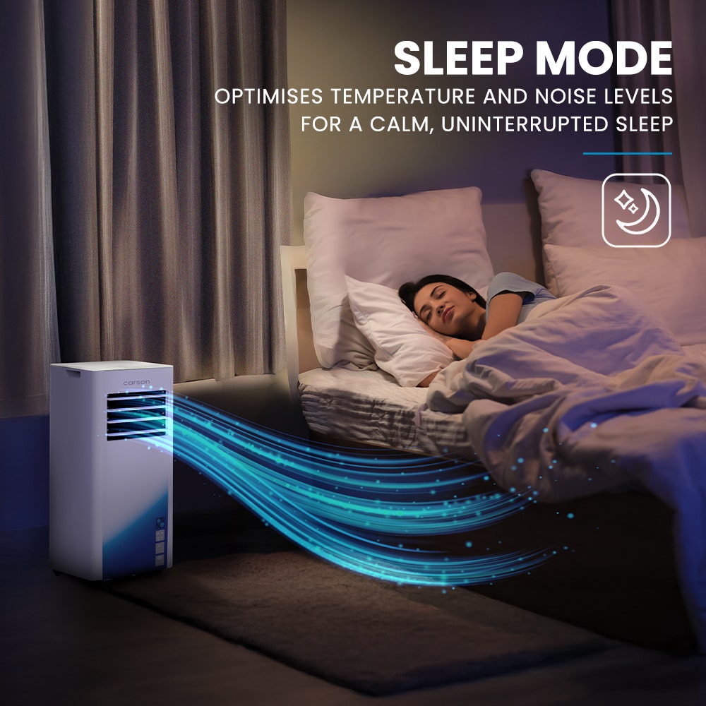 CARSON 2.05kW Portable Air Conditioner, Bluetec Edition, Dehumidifier & Fan Mode, Remote Control, 24hr Timer, Sleep Mode