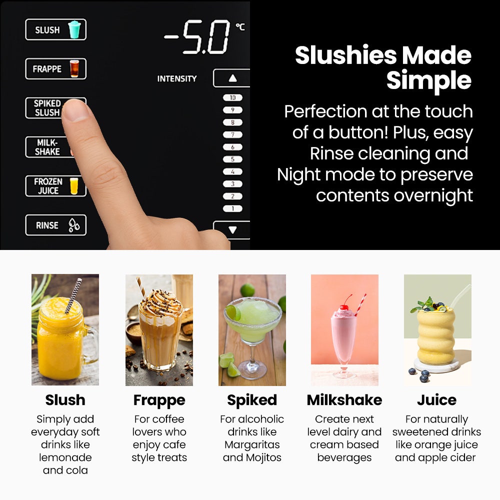 POLYCOOL 3L Slushie Frozen Drink Maker, Home Slush Machine, Fast Chilling, Easy Digital Controls
