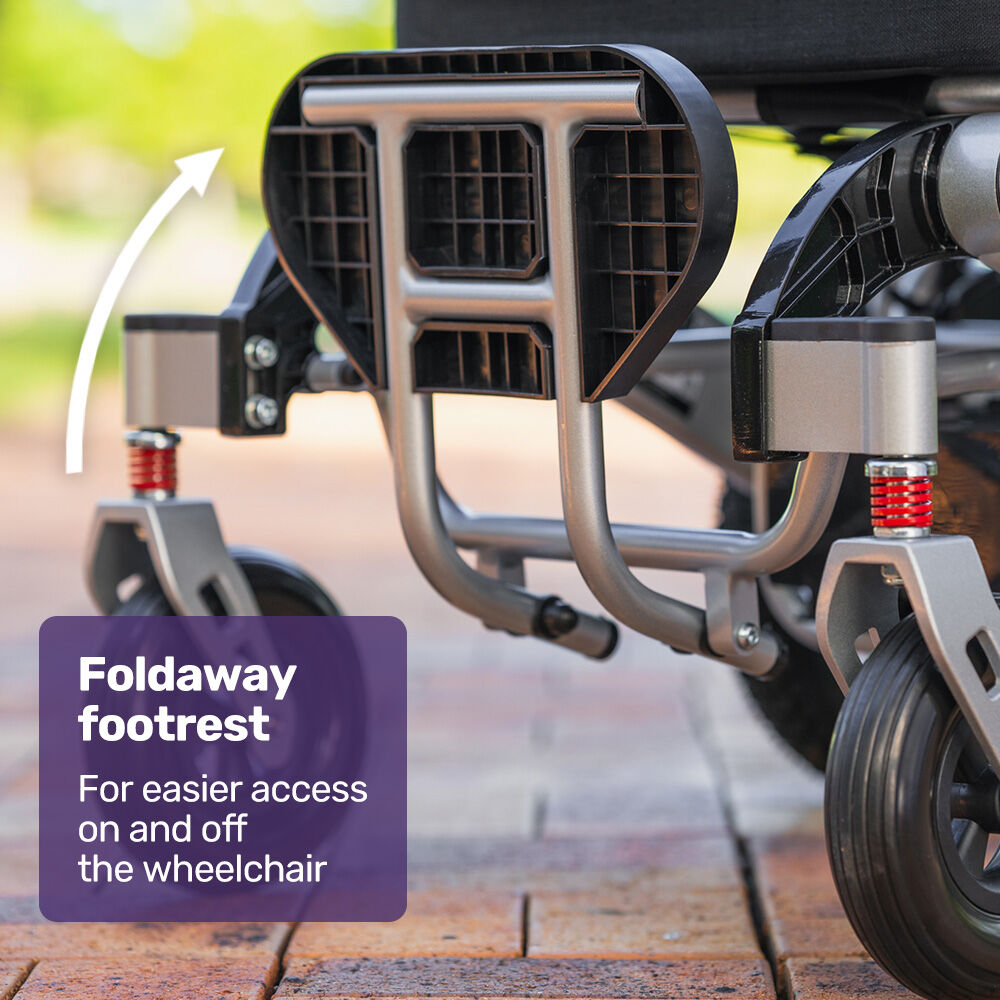 EQUIPMED Electric Folding Wheelchair, Folding, Motorised, 2x250W, Long Range, Power Mobility Scooter Lightweight