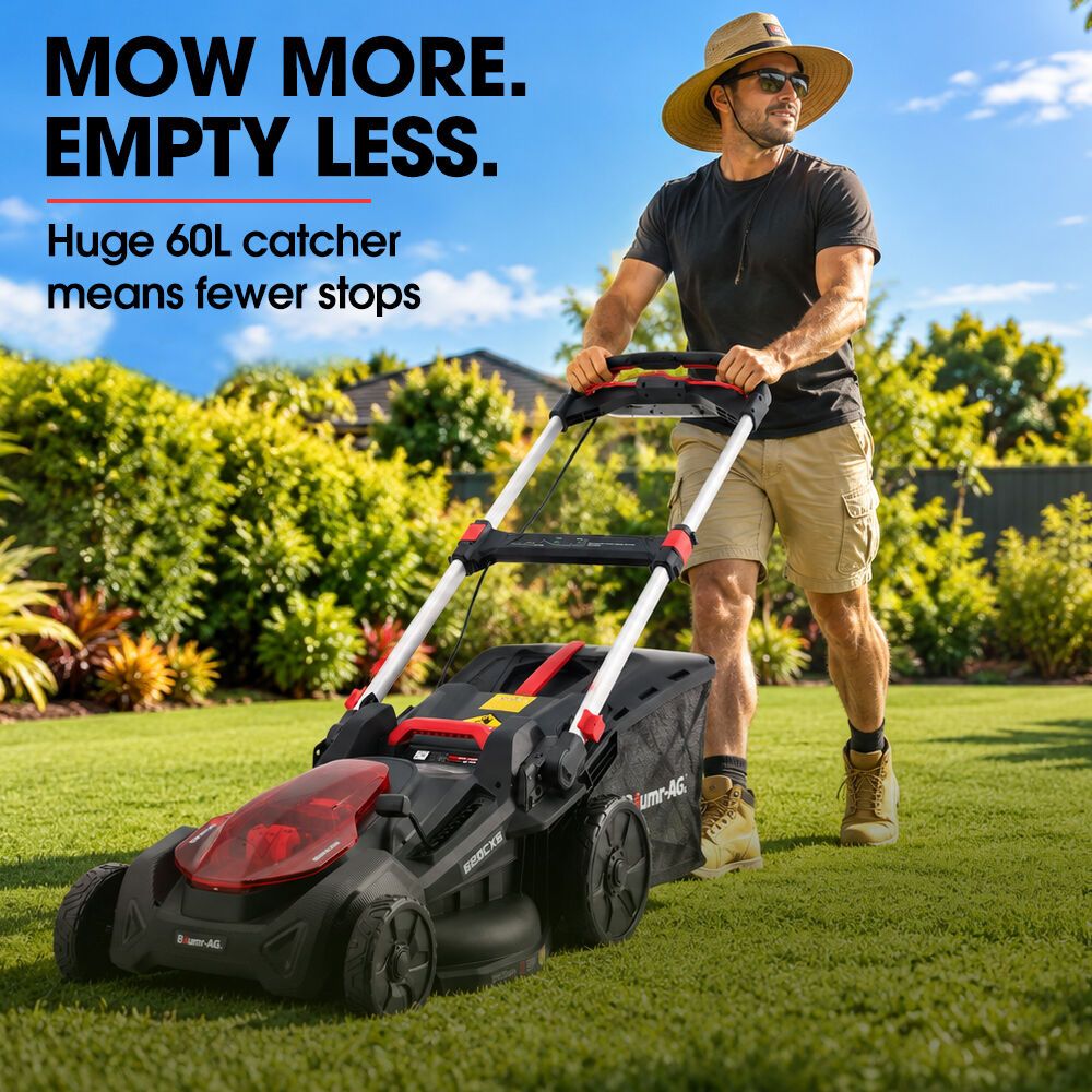 BAUMR-AG 620CXS 40V SYNC 21" Self-Propelled Cordless Lawn Mower Kit, VertiStore, Fast Charger, 2 x 4Ah Batteries, 8 Heights, Brushless, 510mm Cut Width