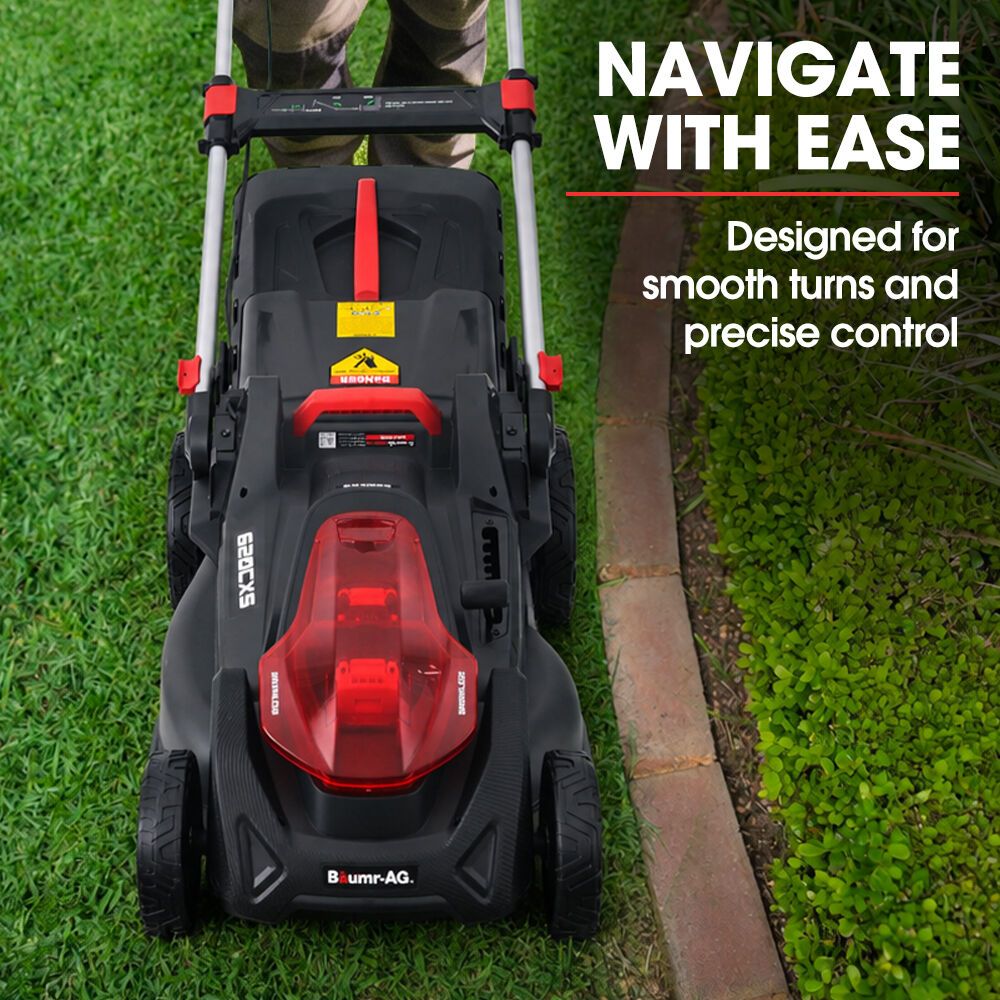 BAUMR-AG 620CXS 40V SYNC 21" Self-Propelled Cordless Lawn Mower Kit, VertiStore, Fast Charger, 2 x 4Ah Batteries, 8 Heights, Brushless, 510mm Cut Width