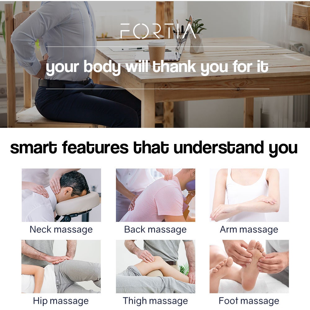 FORTIA Electric Massage Chair Full Body Reclining Zero Gravity Shiatsu Recliner Back Kneading