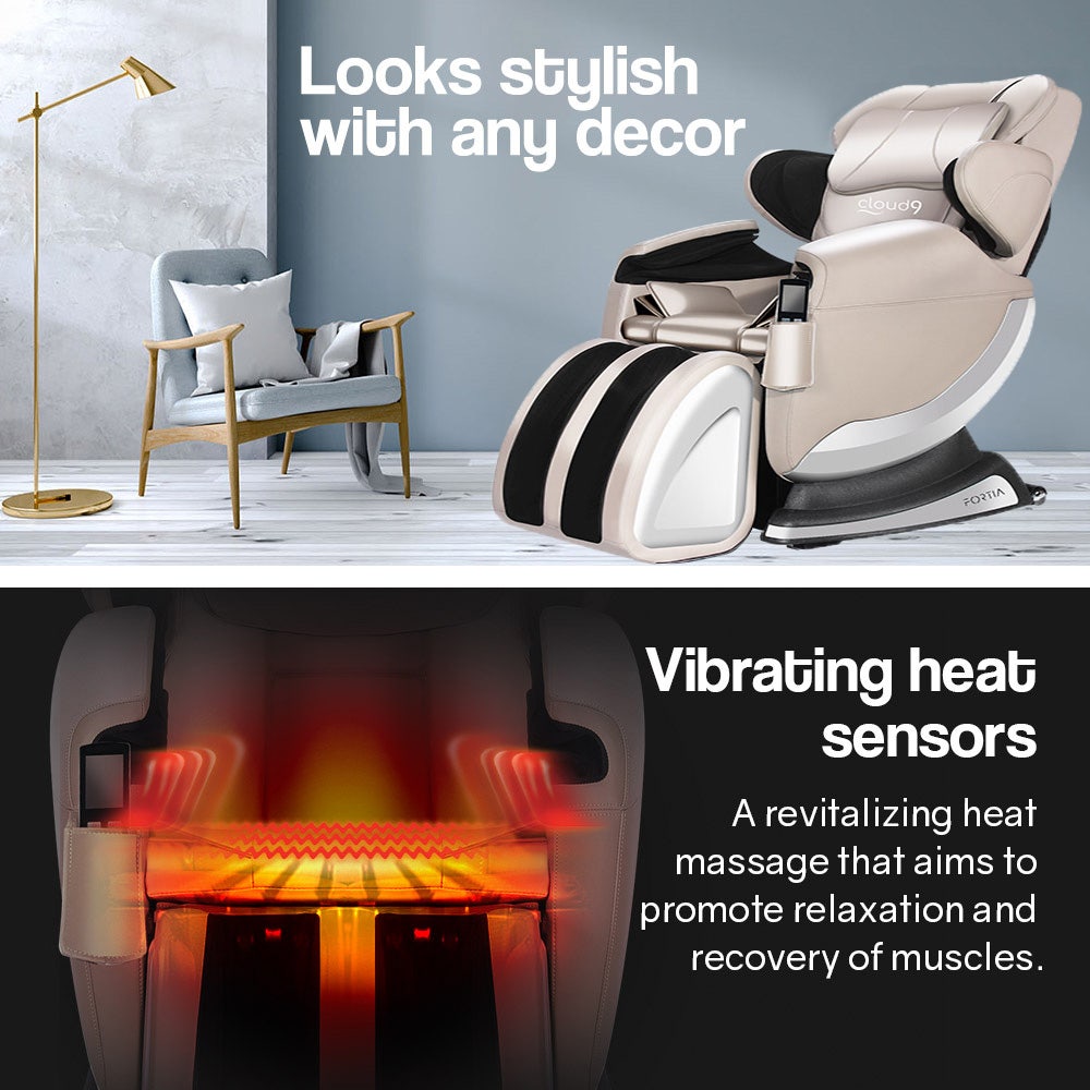FORTIA Electric Massage Chair Full Body Reclining Zero Gravity Shiatsu Recliner Back Kneading