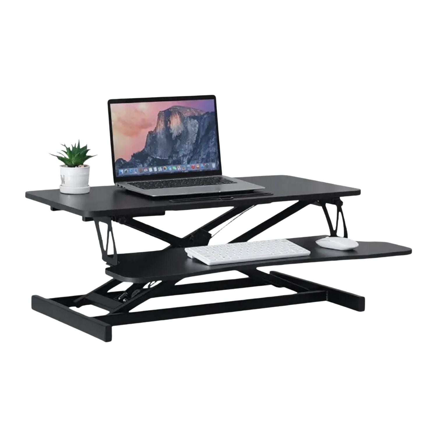 EKKIO Adjustable Standing Desk Riser with Gas Spring (Black) EK-DSR-10
