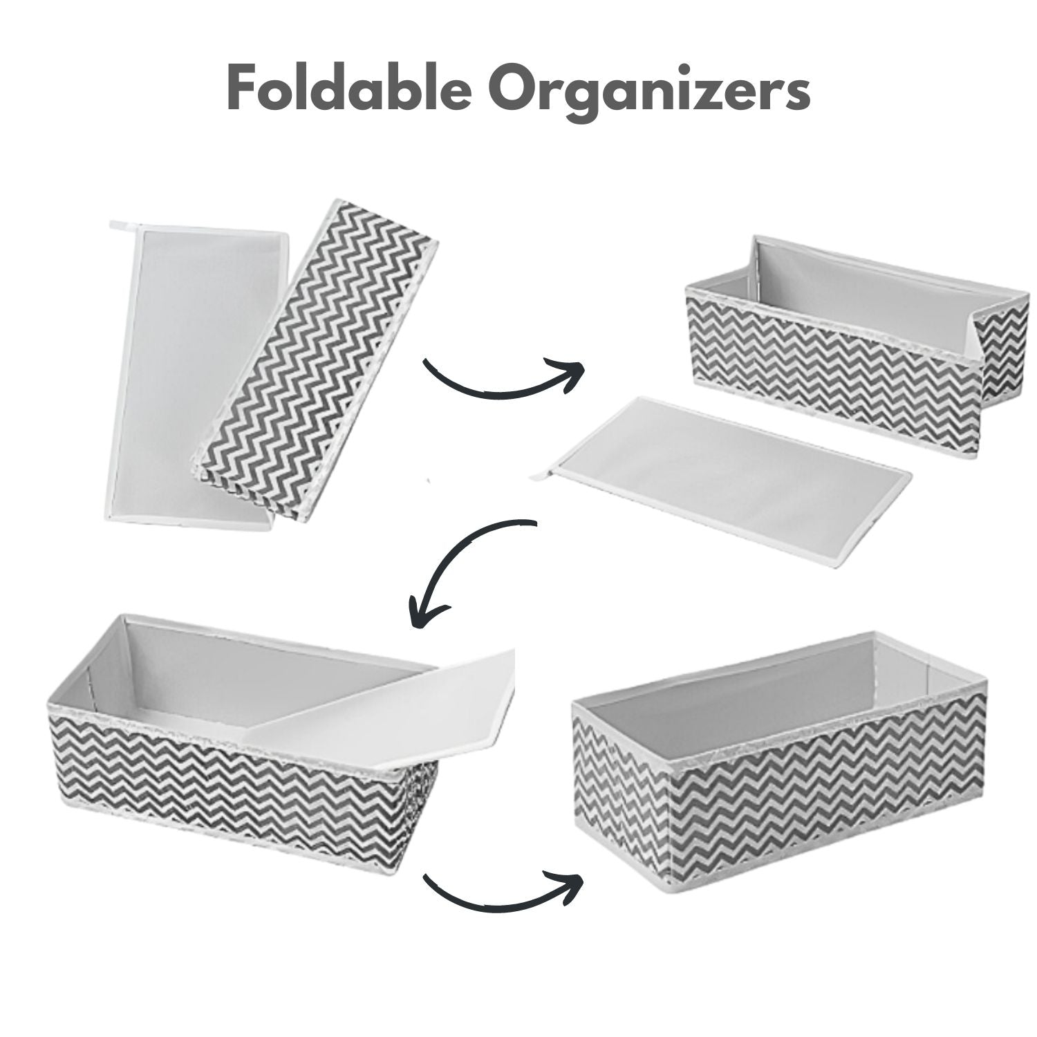 GOMINIMO 8 Set Foldable Clothes Storage Organizers in 3-Size (Stripe) GO-COZ-102-JX