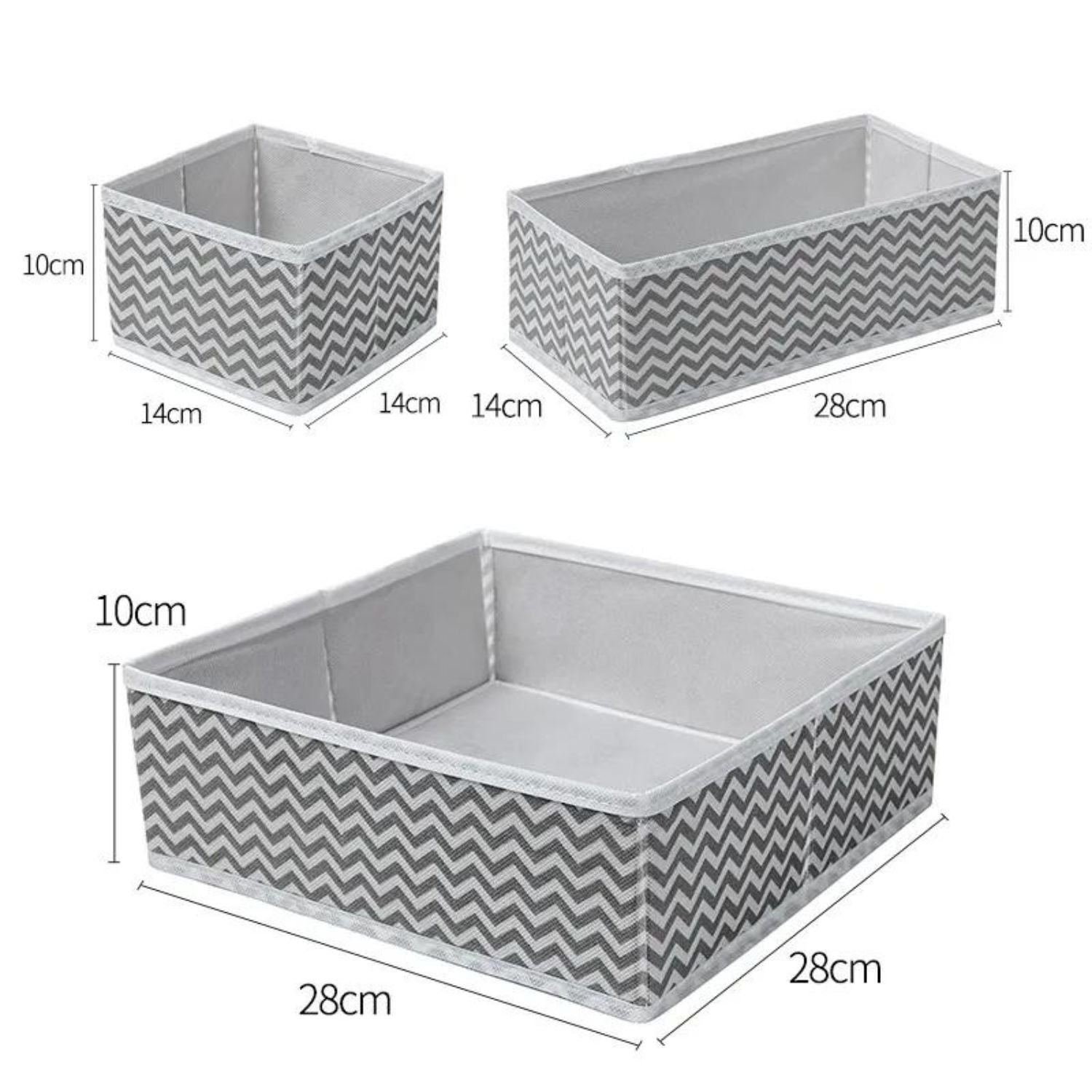 GOMINIMO 8 Set Foldable Clothes Storage Organizers in 3-Size (Stripe) GO-COZ-102-JX