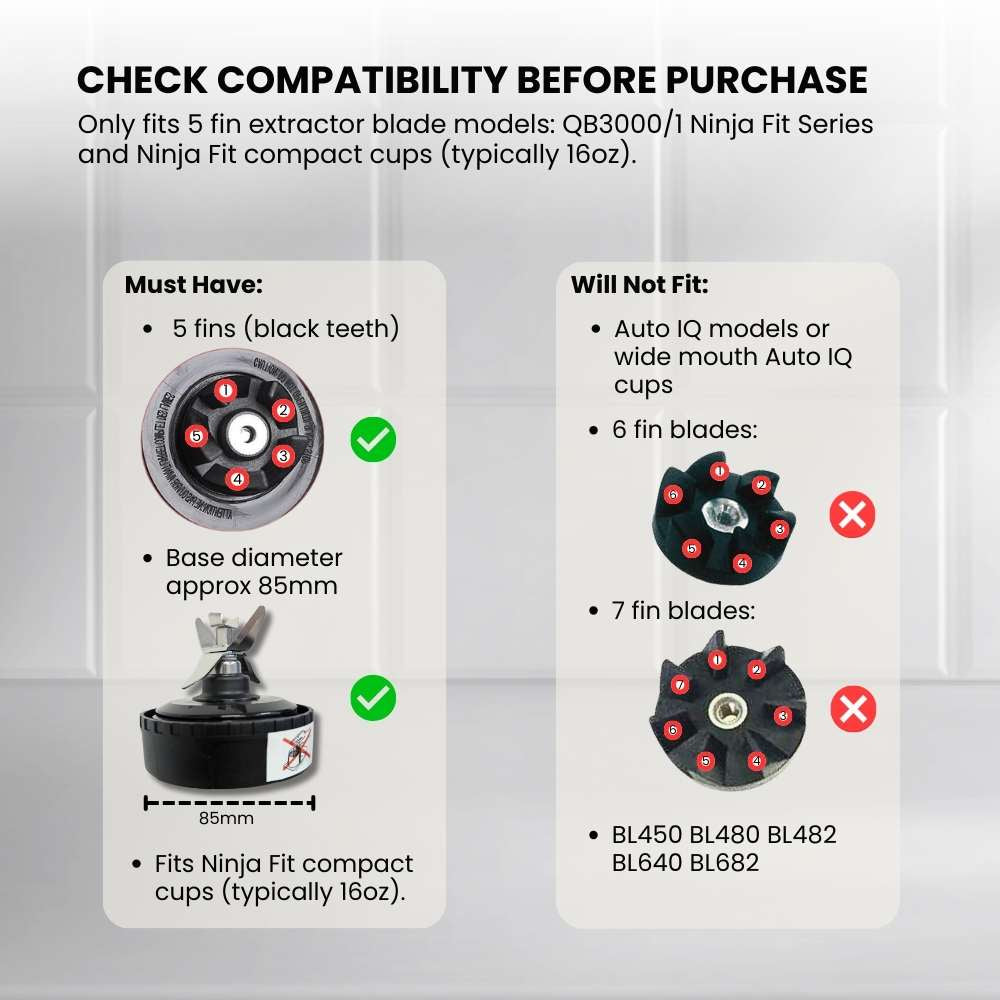 For Nutri Ninja 5 Fin Extractor Blade Replacement Compatible with QB3000 Series