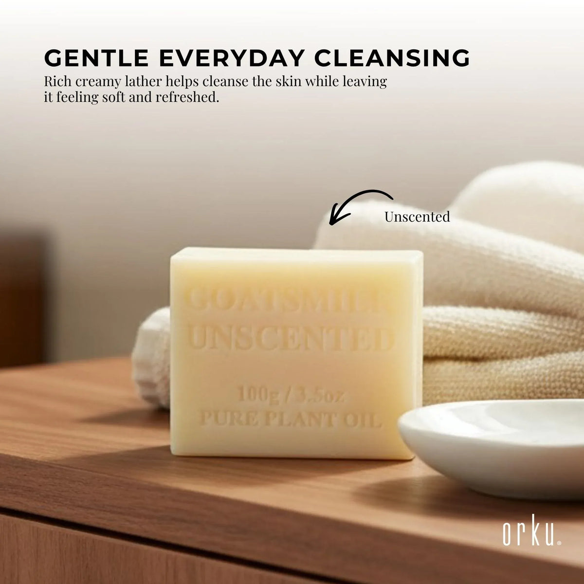 Orku 100 x 100g Unscented Goat Milk Soap Bars Australian Made