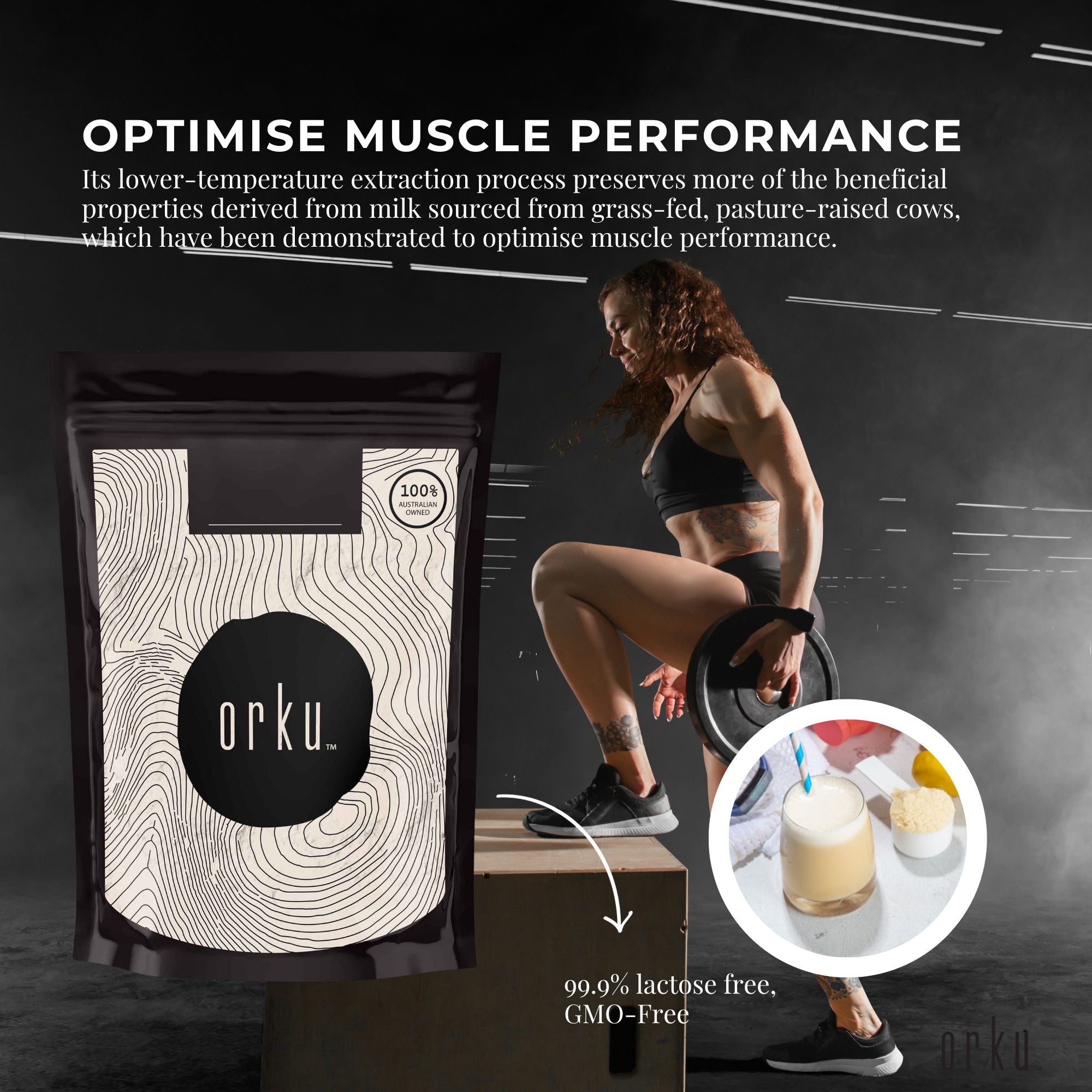 Orku 400g Native Unflavoured Whey Protein Isolate Powder - Shake WPI Supplement