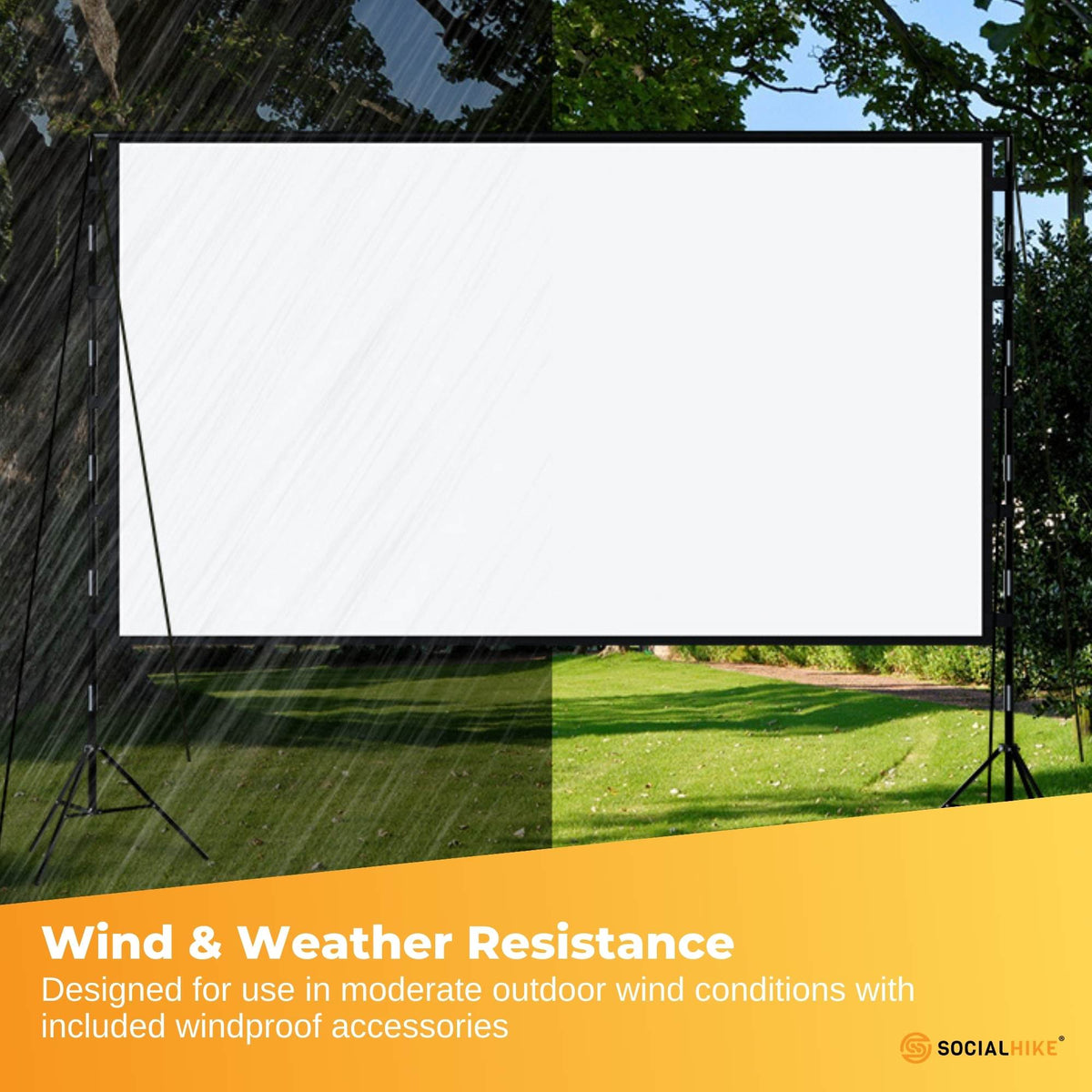 120” Portable Movie Projector Screen - Outdoor Indoor 16:9 4K Tripod Stand Case