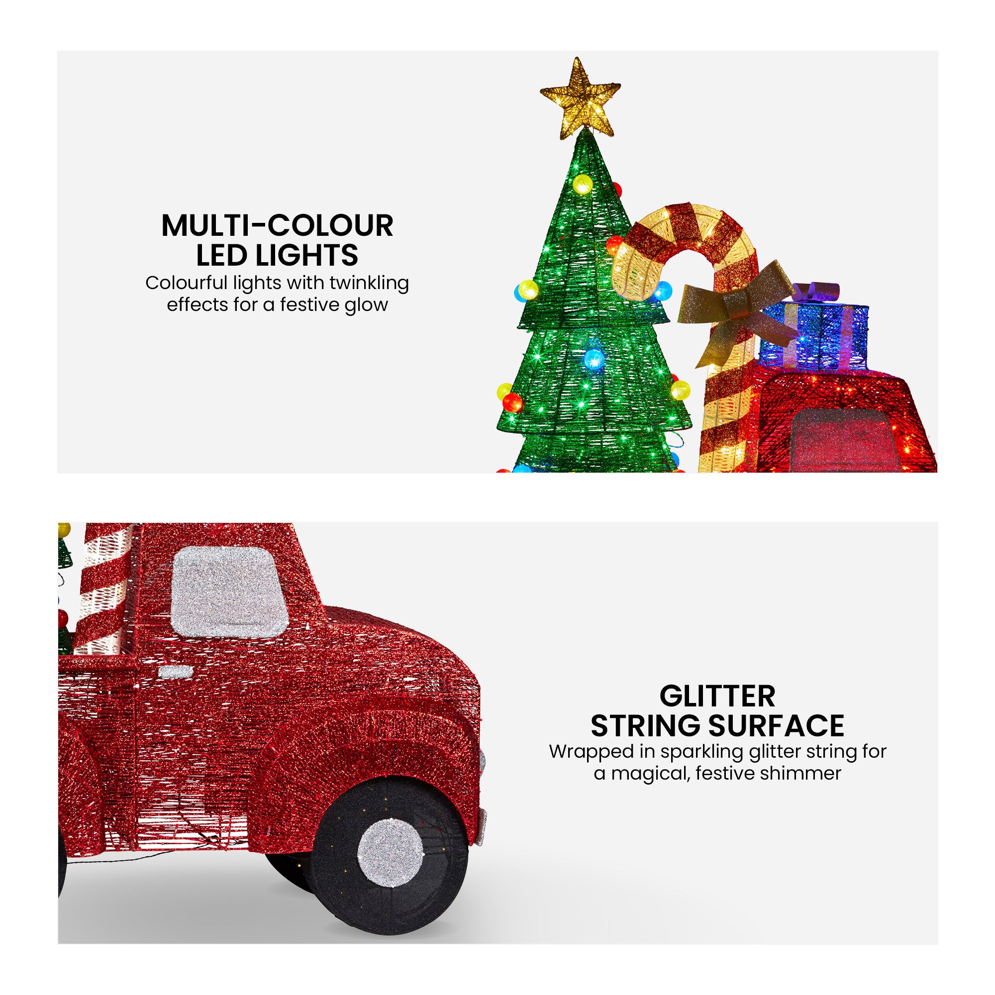 Christabelle 145cm Sparkling Christmas Tree Truck Display Glitter Led Lights