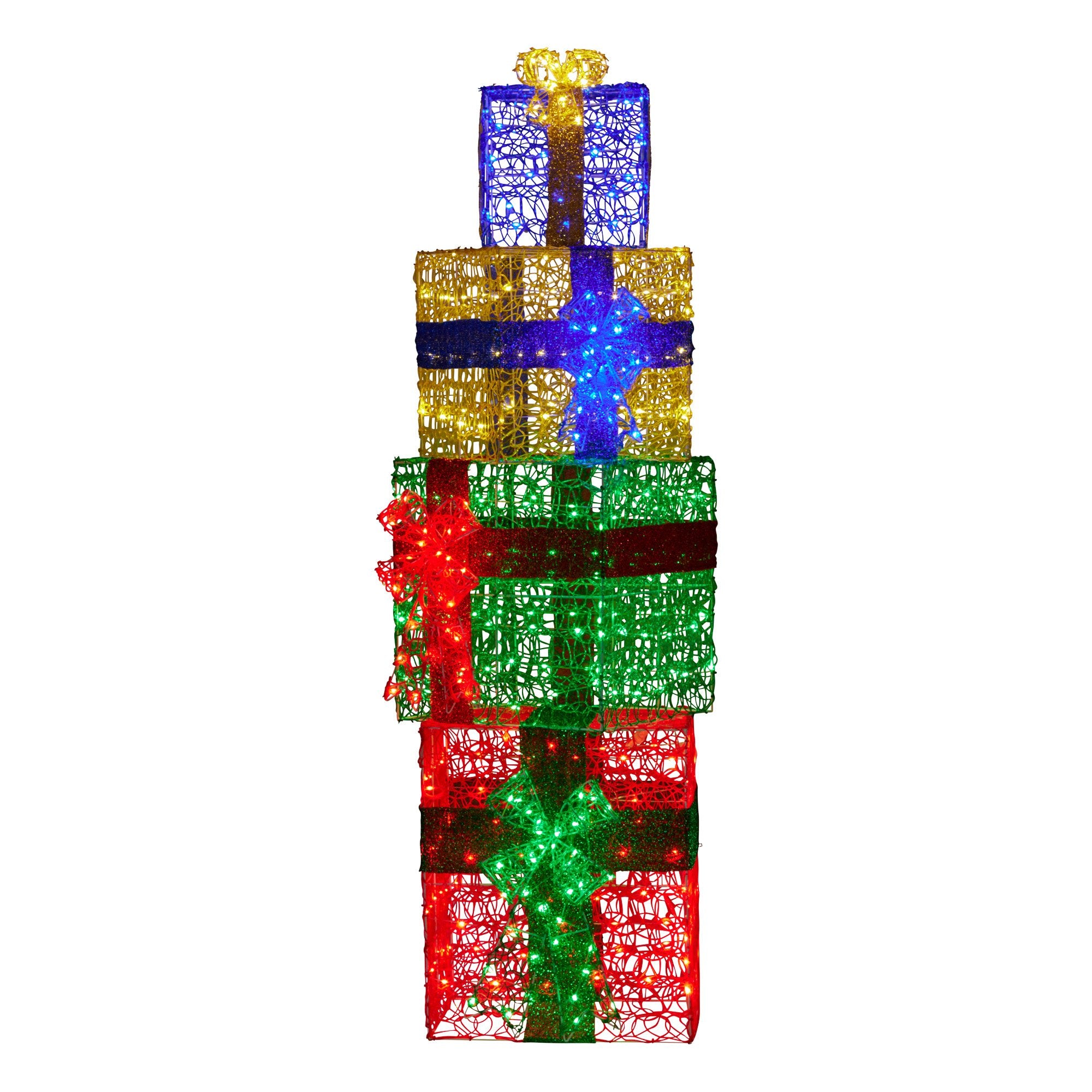 Christabelle 190cm 4-piece Gift Stack Box Christmas Decor Bows Led Lig
