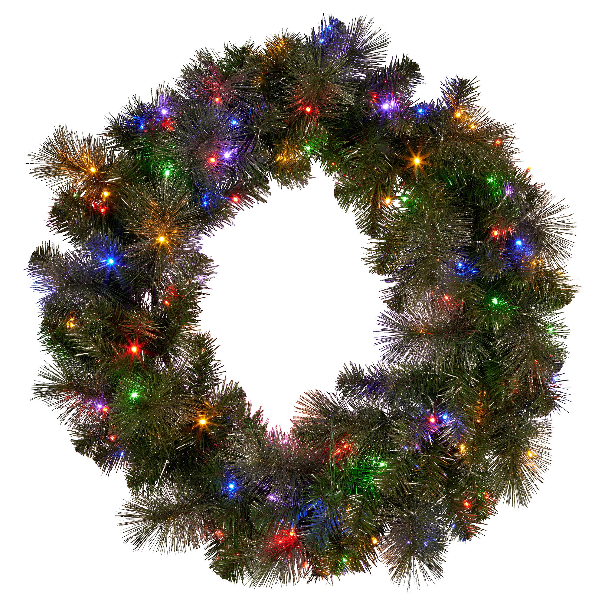Christabelle 76cm Battery-operated Split Christmas Wreath Glittery Gold Pine