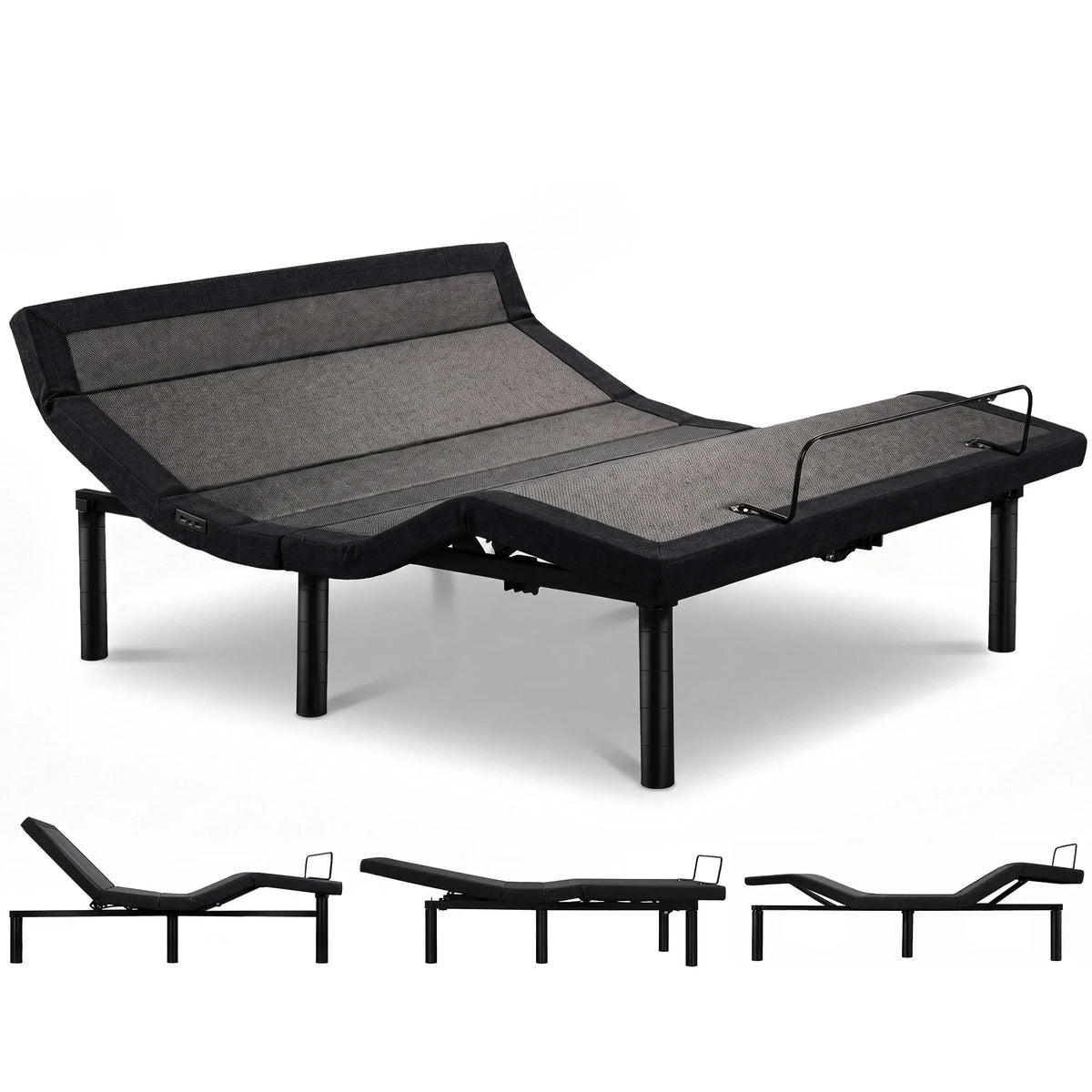 Therapedic Advance Queen Adjustable Bed Frame Base with Head Tilt, Massage, USB & Wireless Remote