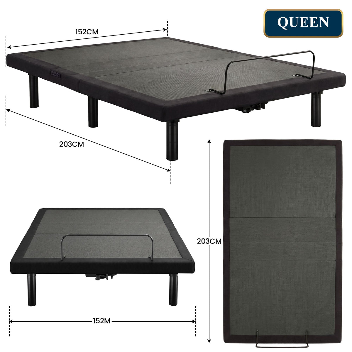 Therapedic Versa Electric Queen Adjustable Bed Base Frame with Massage Dual Motor Zero Gravity & Wireless Remote
