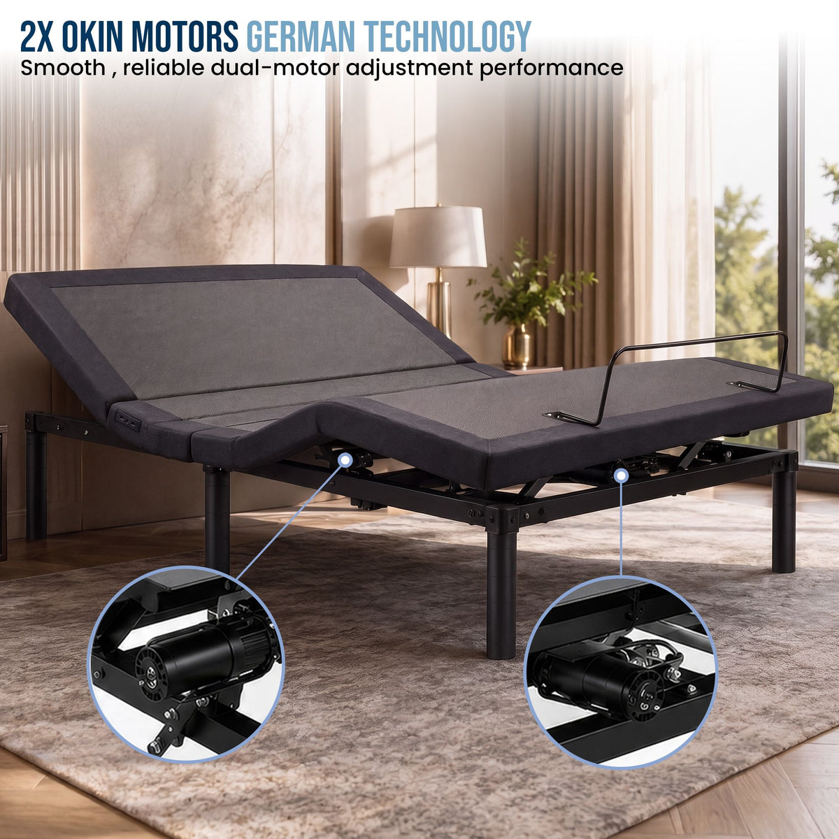 Therapedic Versa Electric Queen Adjustable Bed Base Frame with Massage Dual Motor Zero Gravity & Wireless Remote