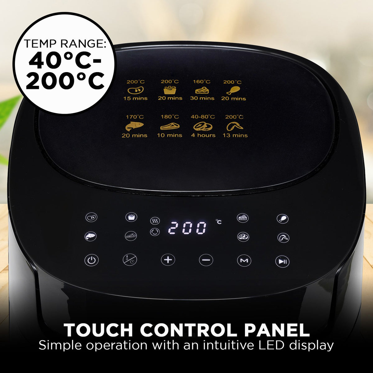 Morphy Richards 6.5L Digital Air Fryer MRAF72BK LED Touch Panel 8 Preset Cooking Programs Non Stick Drawer - Black