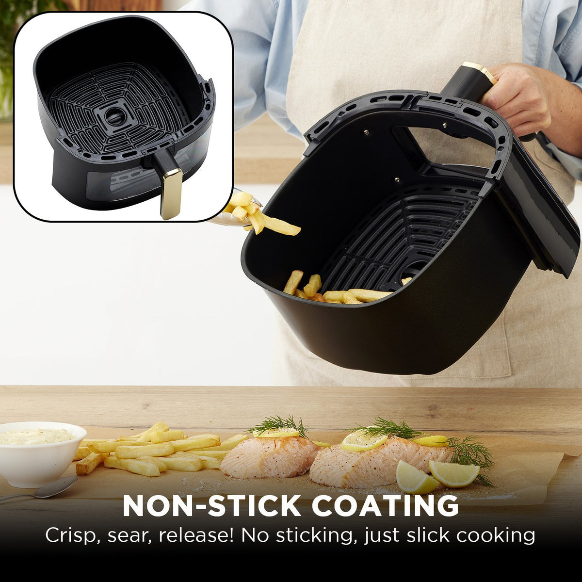 Morphy Richards 6.5L Digital Air Fryer MRAF72BK LED Touch Panel 8 Preset Cooking Programs Non Stick Drawer - Black