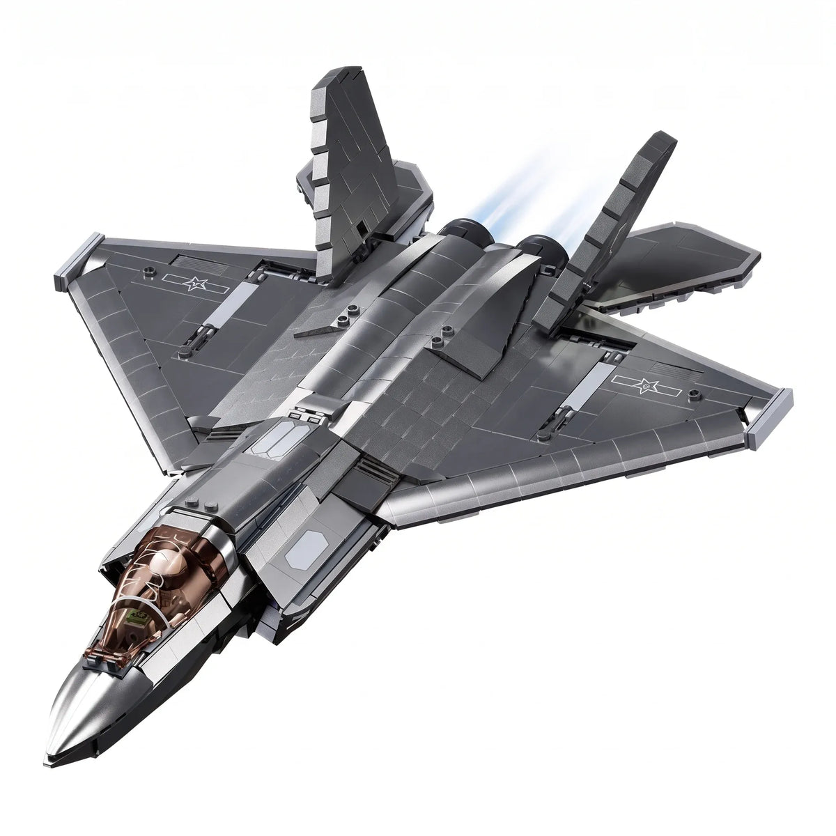 Sluban B1186 Model Kit 1:44 J35 Carrier Fighter Chinese Stealth Jet Plane PLAAF Building Blocks DIY Set Toy