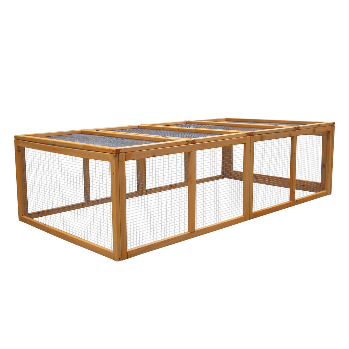 Furtastic Fir Wood Chicken Coop & Rabbit Hutch Outdoor Rectangular Pet House Small Animal Wire Mesh Enclosure