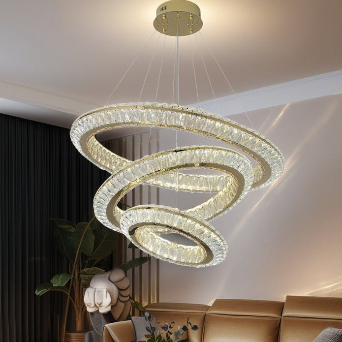 BAMDECOR C3312/3 Crystal Chandelier Living Room Chandelier Crystal Chandelier Room Dining Room lamp New Bedroom Lamps Lighting Villa Light Luxury Post (Size:80+60+40cm)